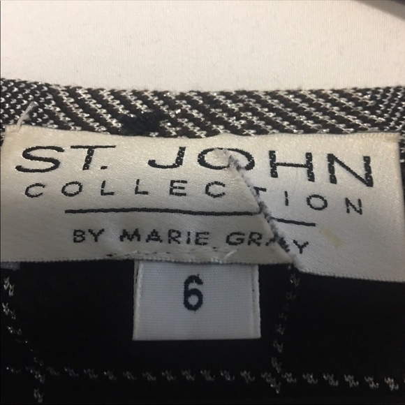 ST. JOHN -St John 3 pc Suit silver, black, brown Jacket 6 Vest 10 Pants … - Picture 9 of 12
